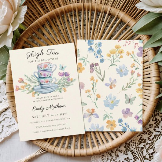 Invitation Thé de mariage pour la mariée Shower Floral Champê