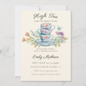 Invitation Thé de mariage pour la mariée Shower Floral Champê (Devant)