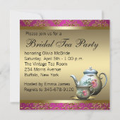 Invitation Thé de mariage rose (Dos)