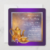 Invitation Thé de mariage Violet et Or (Dos)