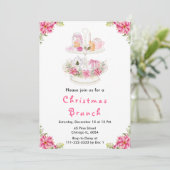 Invitation Thé de Noël Fête Rose (Debout devant)