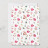 Invitation Thé de Noël Fête Rose (Dos)