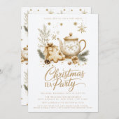 Invitation Thé de Noël minimaliste moderne (Devant / Derrière)