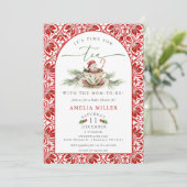 Invitation Thé de Noël pour la douche de la future maman (Debout devant)