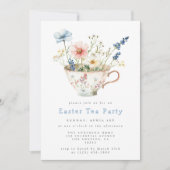 Invitation Thé de Pâques Floral (Devant)