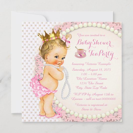 Invitation Thé de princesse (Dos)