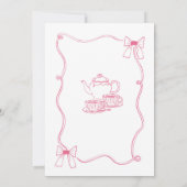 Invitation Thé Dessiné À La Main Pour Deux 2E Anniversaire (Dos)