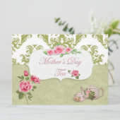 Invitation Thé du jour de mère (Debout devant)