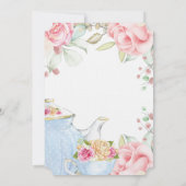 Invitation Thé élégant pour la Baby Shower Florale (Dos)