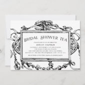 Invitation thé Fête des mariées baroque vintage (Devant)