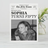 Invitation The Fifty Times Newspaper 50th Birthday Party (Debout devant)