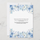 Invitation Thé Floral Bleu Avec Mariée Pour Être Fête des mar (Dos)