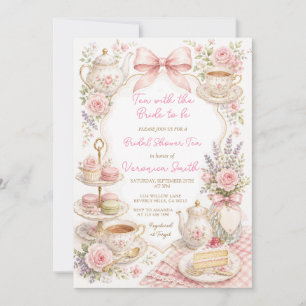 Invitation Thé floral de jardin avec la mariée Baby shower