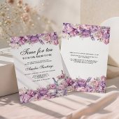 Invitation Thé Floral Pourpre avec la future mariée pour l'en