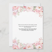 Invitation Thé Floral Rose Avec Mariée Pour Être Fête des mar (Dos)