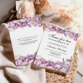 Invitation Thé Floral Violet Avec Mariée Pour Être Fête des m