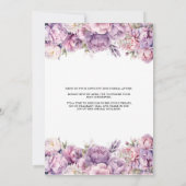 Invitation Thé Floral Violet Avec Mariée Pour Être Fête des m (Dos)
