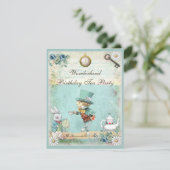 Invitation Thé fou d'anniversaire du pays des merveilles de (Debout devant)