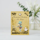 Invitation Thé fou jaune d'anniversaire du pays des (Debout devant)