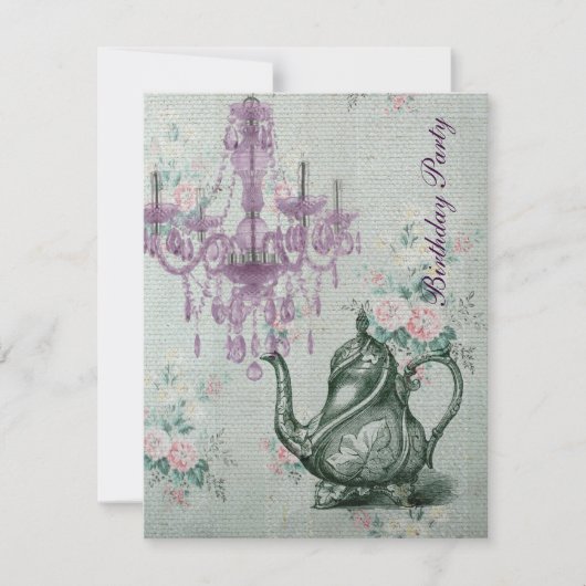 Invitation thé français d'anniversaire de jardin de pays (Devant)