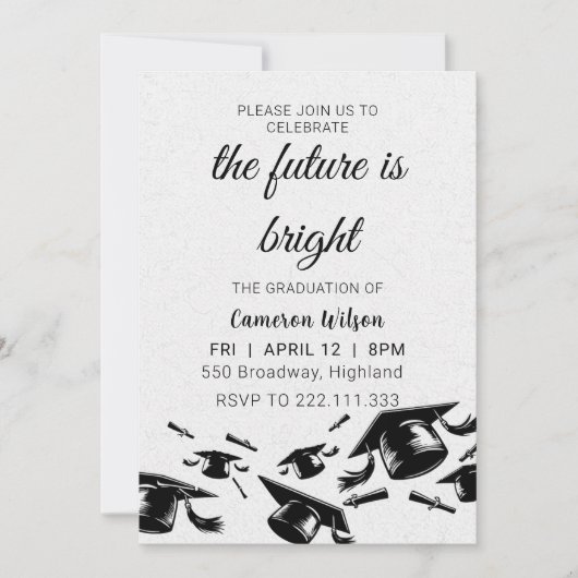 Invitation "The Future is Bright" Graduation Ceremony (Devant)