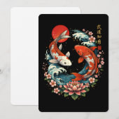 Invitation The Great Wave Off Koi Fish  (Devant / Derrière)
