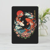 Invitation The Great Wave Off Koi Fish  (Debout devant)