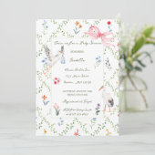 Invitation The Heirloom Rose & Ribbon Signature Stork (Debout devant)