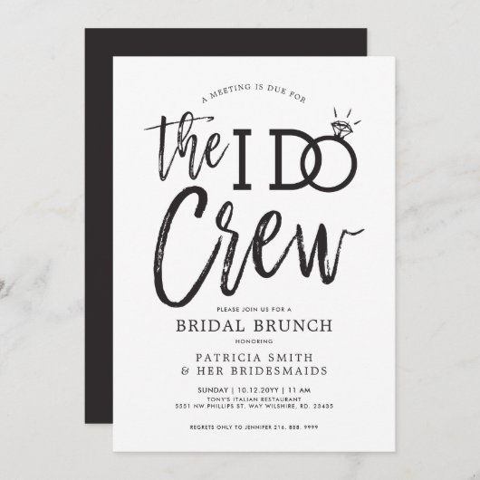Invitation The I Do Crew | Brunch de mariage (Devant / Derrière)