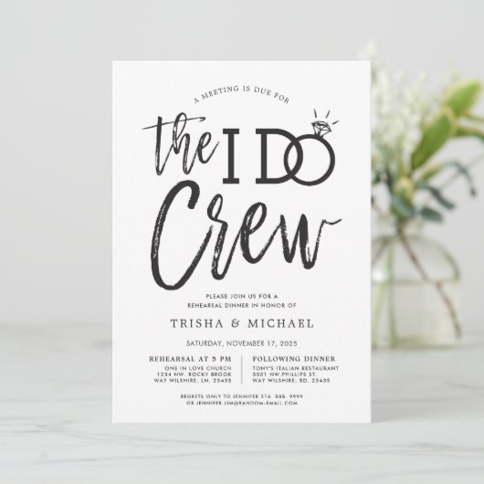 Invitation The I Do Crew | Soirée de répétition de mariage (Debout devant)