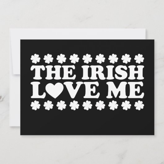 Invitation The Irish Love Me Shamrock St Patrick's Day Retro (Devant)