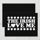 Invitation The Irish Love Me Shamrock St Patrick's Day Retro (Devant / Derrière)