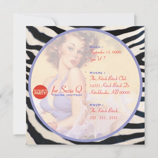 Invitation The Kitsch Bitsch : Pas encore mariée ! (Dos)