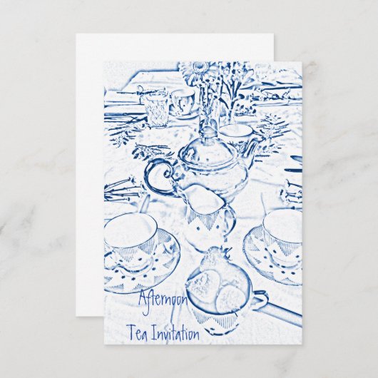 Invitation Thé L'Après-Midi (Devant / Derrière)