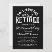 Invitation The Legend has officially retired Retirement party (Devant)