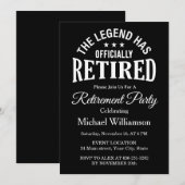 Invitation The Legend has officially retired Retirement party (Devant / Derrière)
