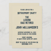 Invitation The Legend Has Retired funny retirement (Devant / Derrière)