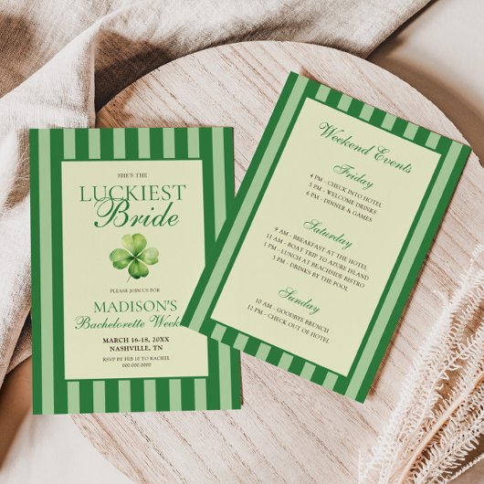 Invitation The Luckiest Bride Bachelorette Weekend