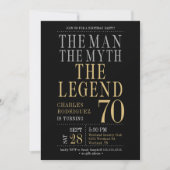 Invitation The Man The Myth The Legend 70th Birthday Party (Devant)