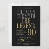 Invitation The Man The Myth The Legend 90th Birthday Party (Devant)