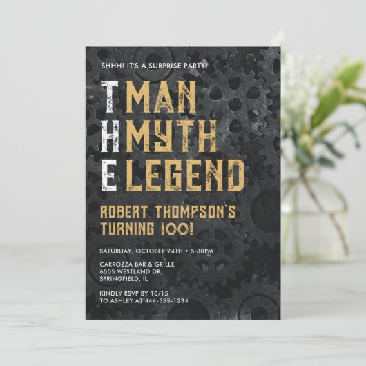 Invitation The Man The Myth The Legend Surprise 10th Birthday (Debout devant)