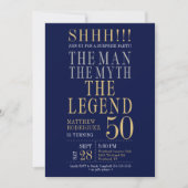Invitation The Man The Myth The Legend Surprise 50th Birthday (Devant)