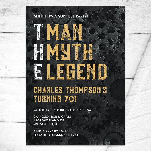 Invitation The Man The Myth The Legend Surprise 70th Birthday