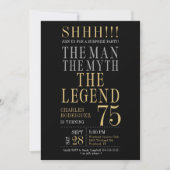 Invitation The Man The Myth The Legend Surprise 75th Birthday (Devant)