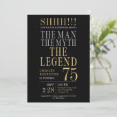 Invitation The Man The Myth The Legend Surprise 75th Birthday (Debout devant)