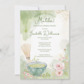 Invitation Thé Mariage Matcha Fête de Thé Vert (Devant)