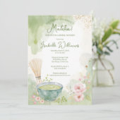 Invitation Thé Mariage Matcha Fête de Thé Vert (Debout devant)