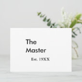 Invitation The Master boss name est year date man king title (Debout devant)