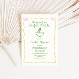 Invitation Thé Matcha Parfait Mariage Fait Main Shower de Mar