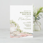 Invitation Thé mignon + Jardin Floral | Élégant Brunch d'anni (Debout devant)